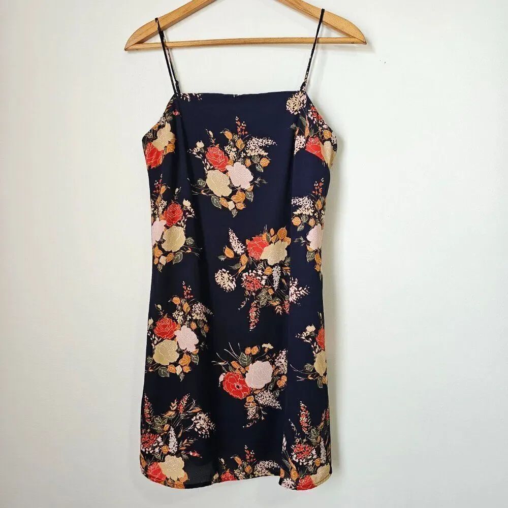 EUC MI AMI FLORAL SQUARE NECK TANK DRESS SIZE MEDIUM